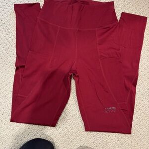 Women's Red Active Leggings and top